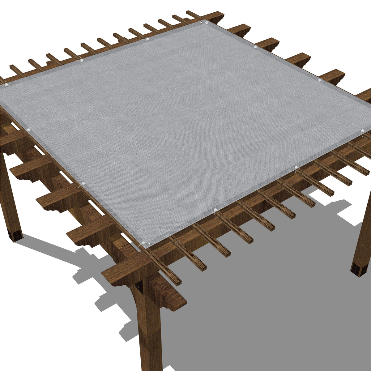 Grey HDPE pergola and patio shade panel with grommets