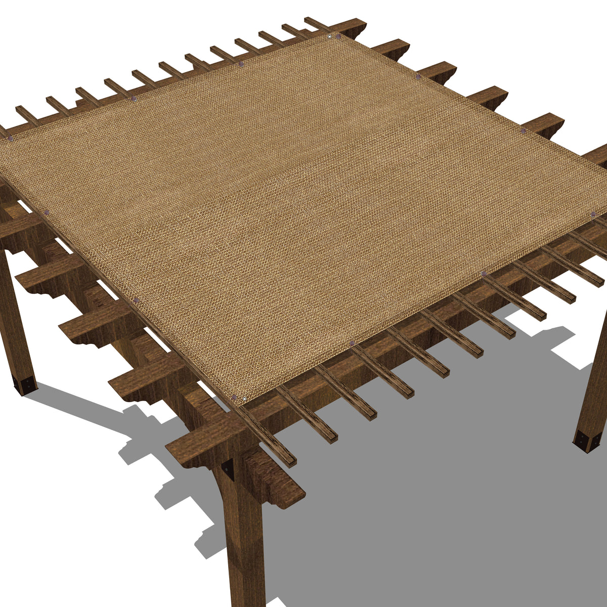 Walnut HDPE pergola and patio shade panel with grommets