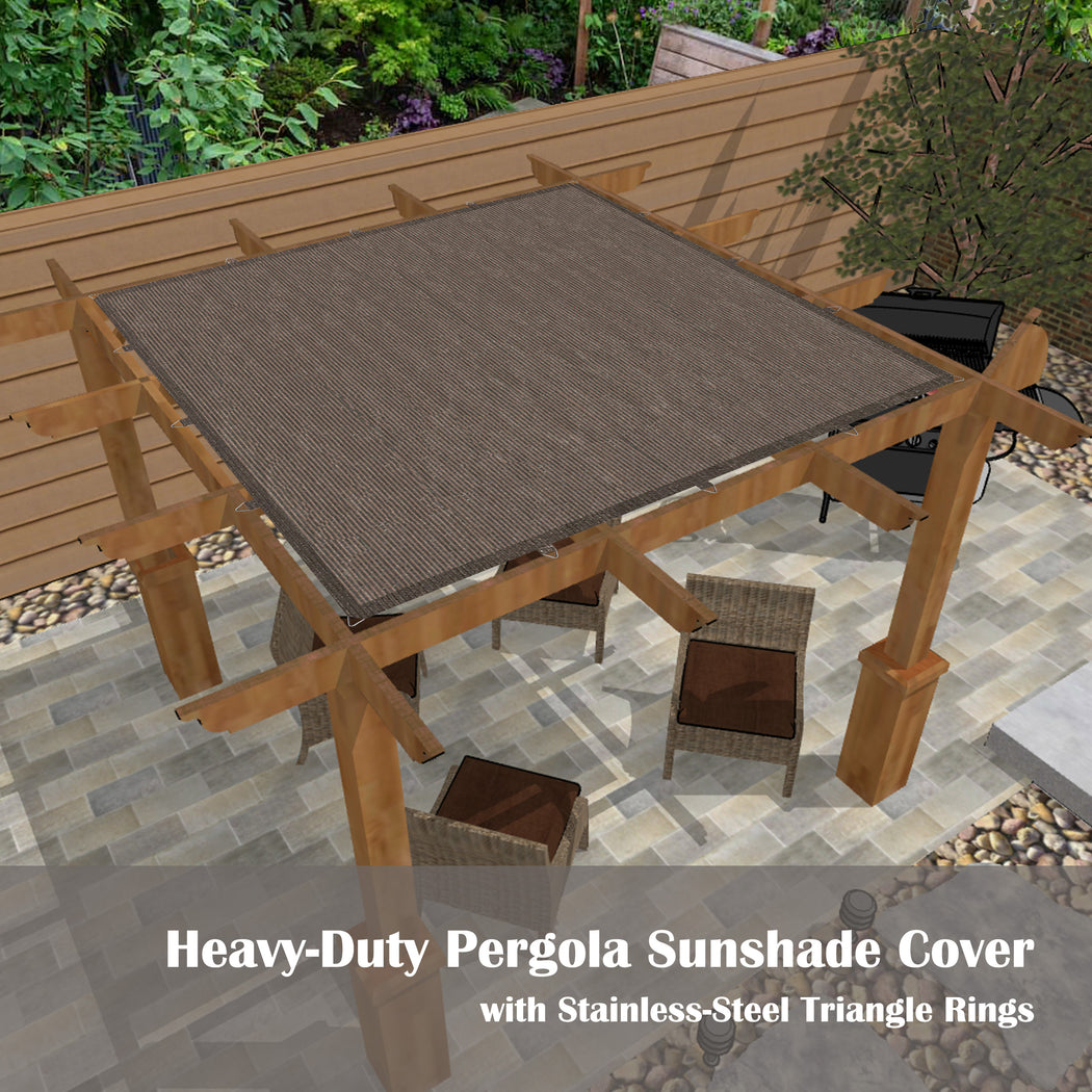 Heavy Duty HDPE Permeable Shade Canopy Cover Straight Edge w/ Stainless Steel Rings Only