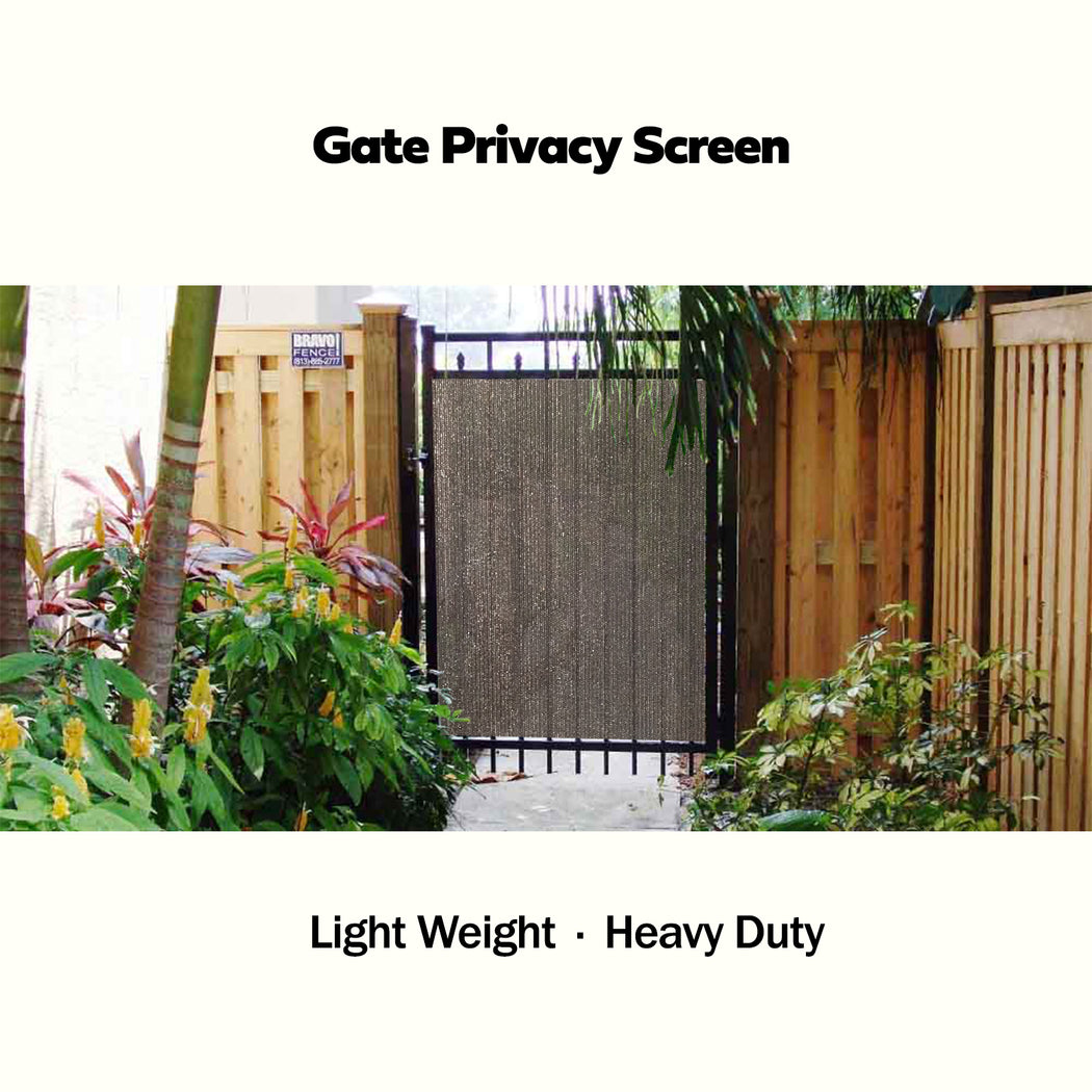 Custom Gate Privacy Screen Panel-Shade & Privacy Barrier for Gate, Fence, Railing, Driveway-Mocha, Beige, Walnut