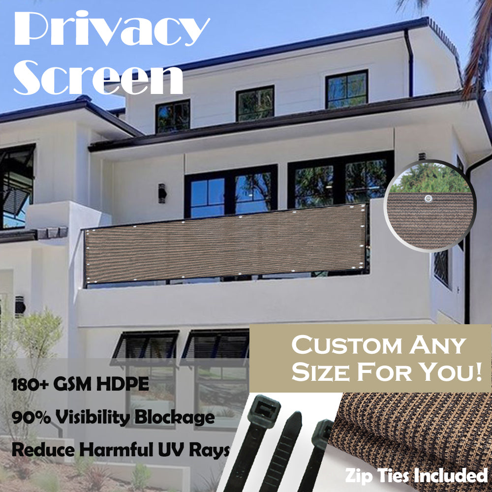 40 in Tall HDPE Privacy Screen – Custom Length, Mocha Brown