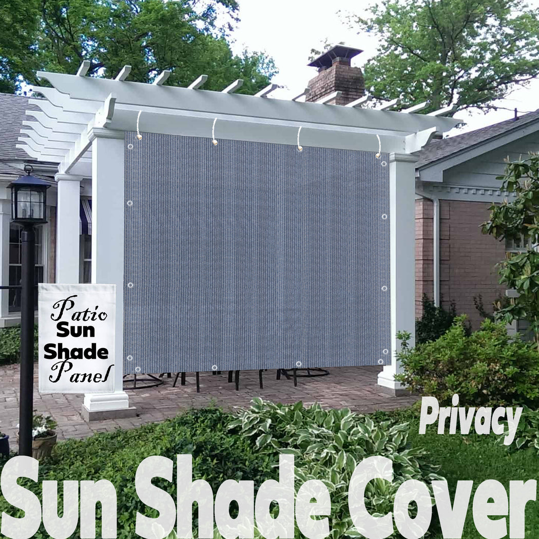 Patio Privacy Screen Shades Panel - Sun Shade Cloth with Grommets, Breathable Outdoor Privacy Shade, Pergola Side Shade for Patio Cover, Patio Privacy, Pergola Cover, Gazebo - Navy Grey