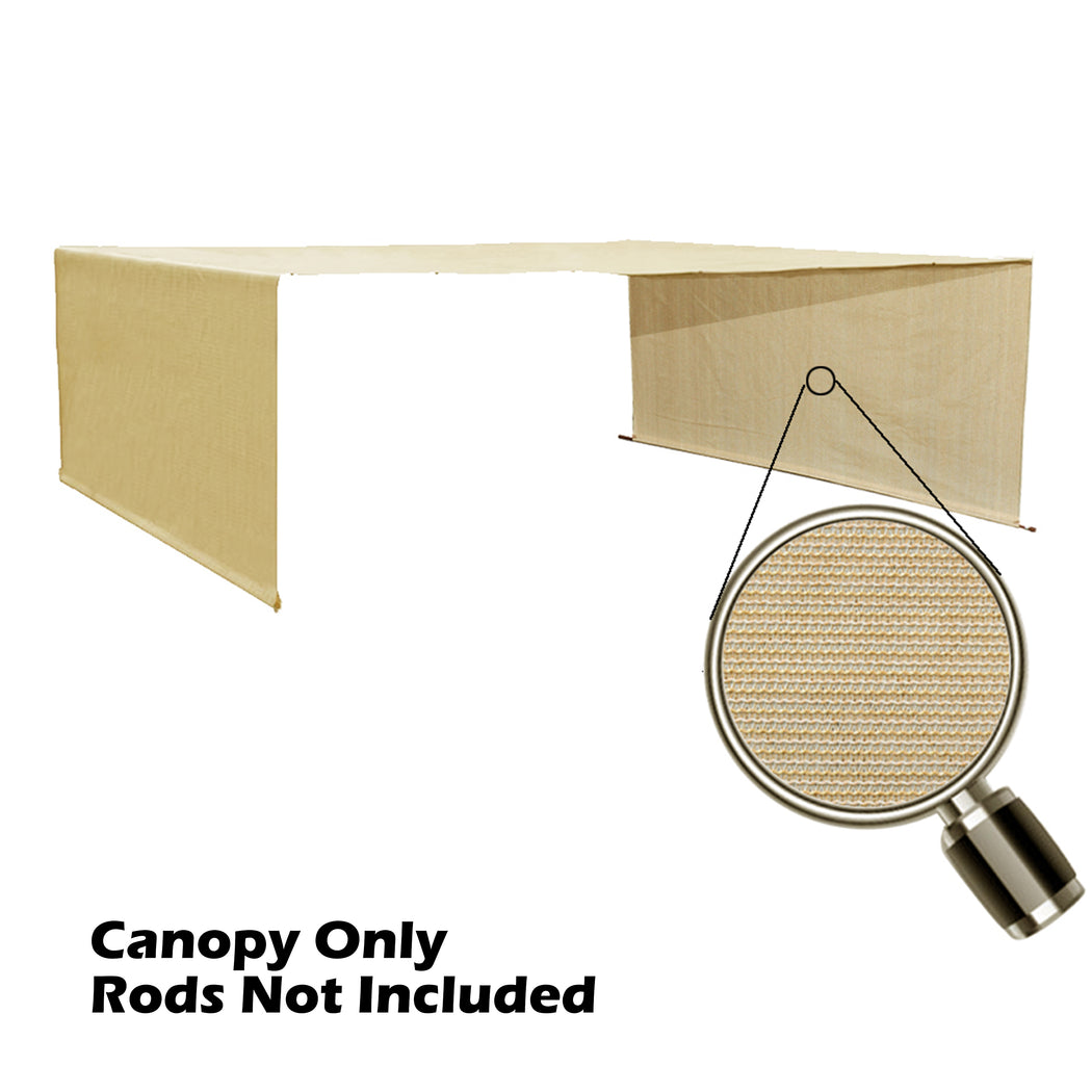 HDPE Sun Shade Rod Pocket Panel for Pergola - Banha Beige (Pergola Not Included) *Rod Pockets on the Width (Length x Width)*