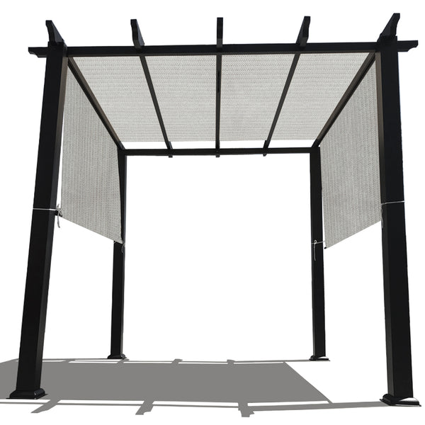 HDPE Sun Shade Rod Pocket Panel for Pergola - Smoke Tan (Pergola Not Included) *Rod Pockets on the Width (Length x Width)*