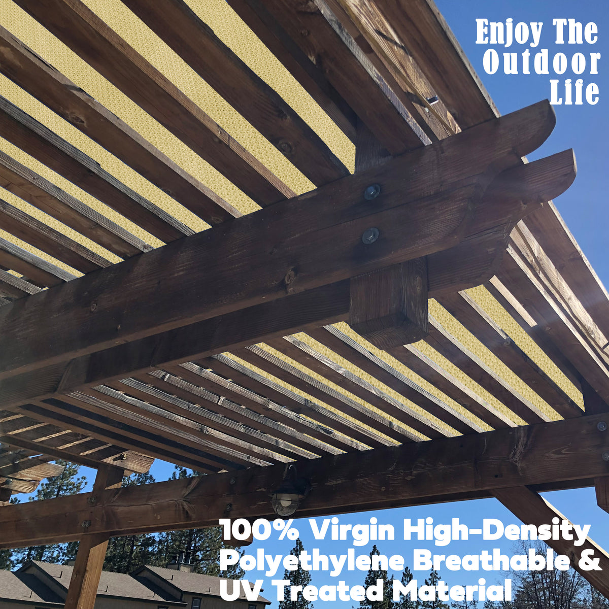 Sand HDPE pergola shade panel with grommets