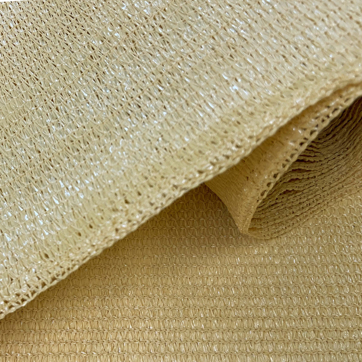 Breathable HDPE Pergola Cover with 2 Weighted Rods – Sand