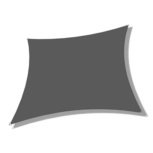Grey 12 ft x 12 ft waterproof shade sail with reinforced corners