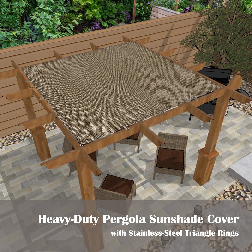 Heavy Duty HDPE Permeable Shade Canopy Cover Straight Edge w/ Stainless Steel Rings Only