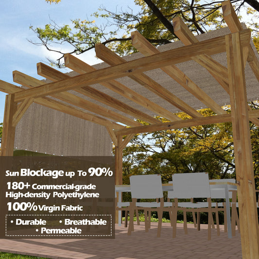 HDPE Pergola / Patio Cover Panel w/ 4 Side Hems & Grommets  - Walnut