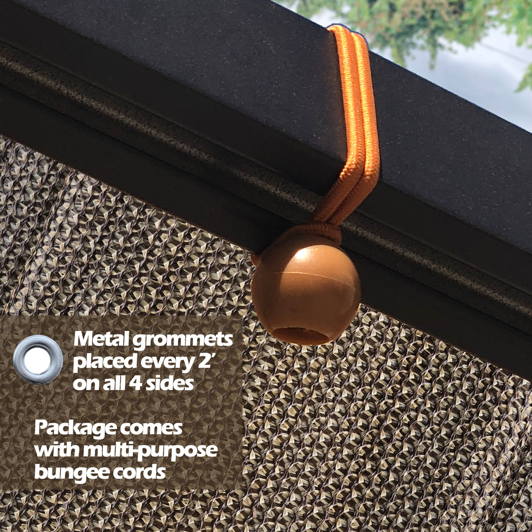 HDPE Pergola / Patio Cover Panel w/ 4 Side Hems & Grommets  - Walnut