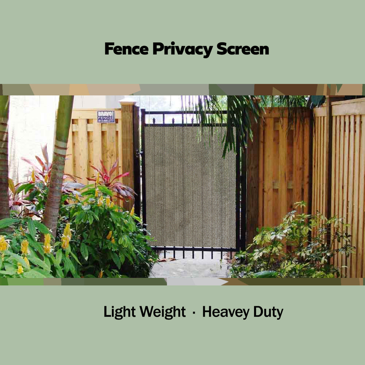 Custom Gate Privacy Screen Panel-Shade & Privacy Barrier for Gate, Fence, Railing, Driveway-Mocha, Beige, Walnut, Smoke, Black, Grey