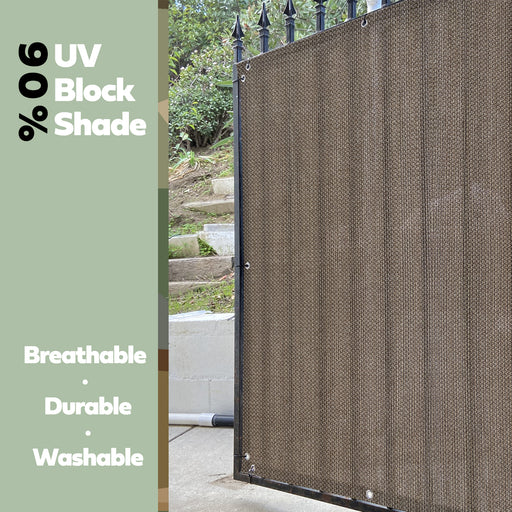 Custom Gate Privacy Screen Panel-Shade & Privacy Barrier for Gate, Fence, Railing, Driveway-Mocha, Beige, Walnut