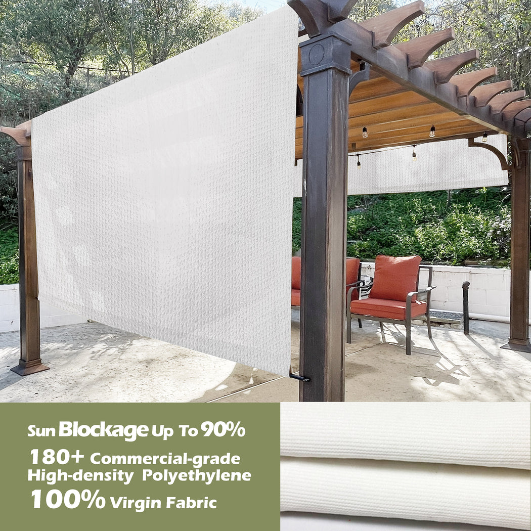 HDPE Sun Shade Rod Pocket Panel for Pergola - White (Pergola Not Included) *Rod Pockets on the Width (Length x Width)*