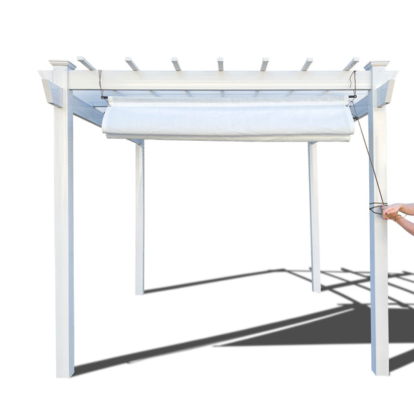 Alion Home Outdoor No Drill Roman Pergola Shade - White