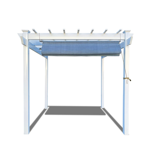 Custom Outdoor No Drill Roman Pergola Shade - Grey