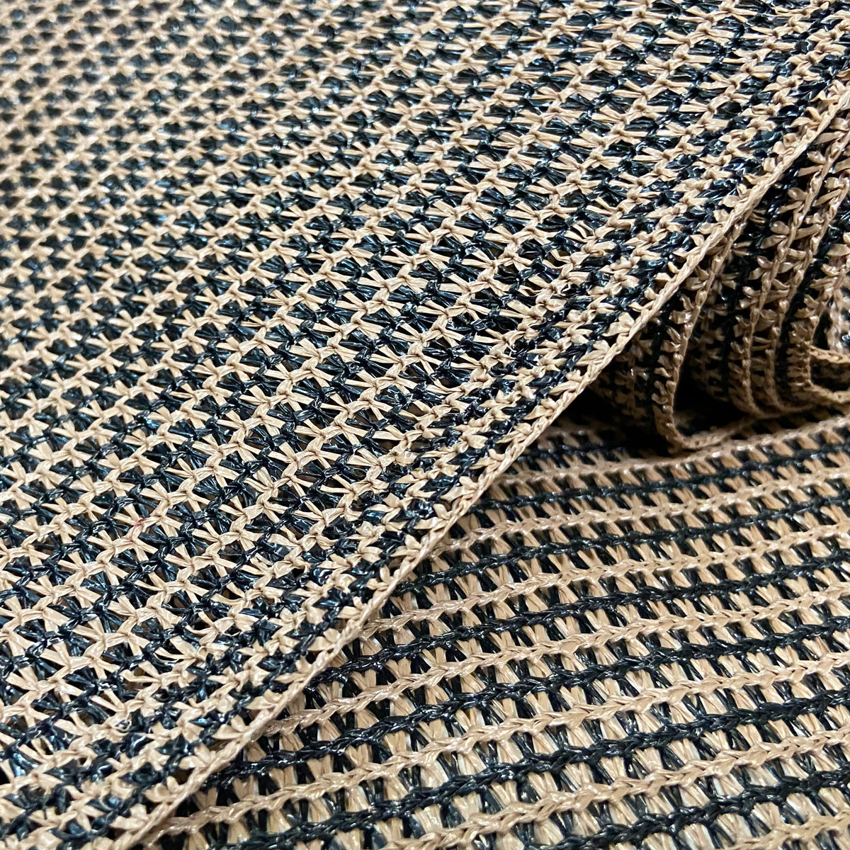 Mocha Brown raw HDPE shade cloth fabric detail