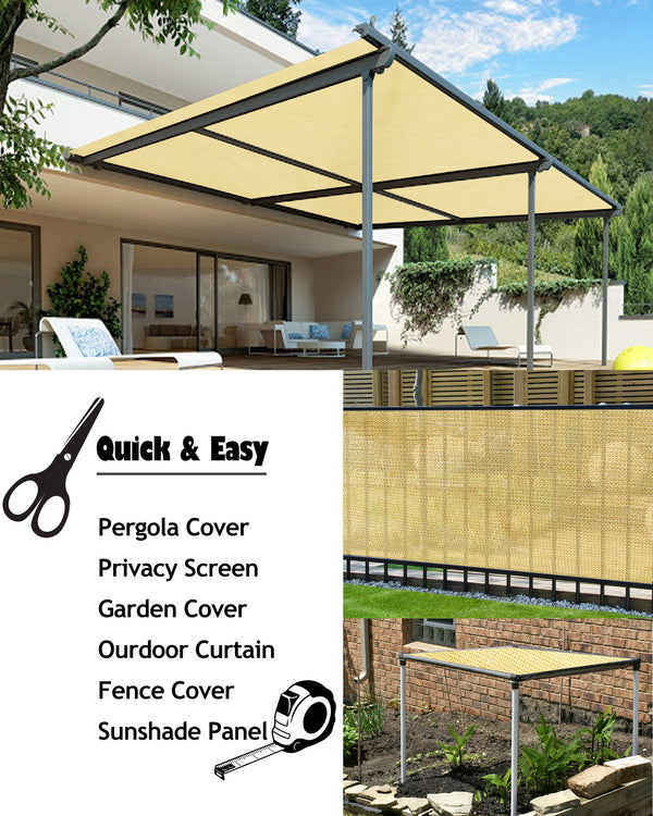 Custom Size UV Sun Block Shade Cloth - Sand (RAW MATERIAL)