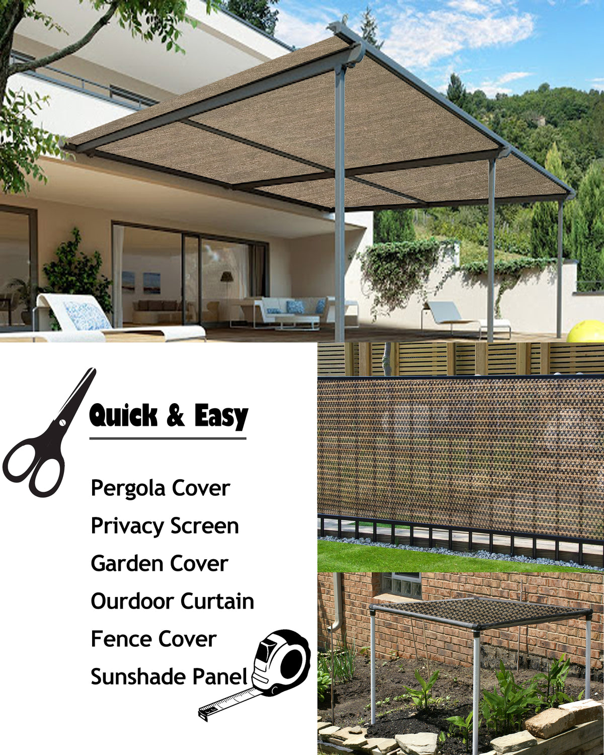 Mocha Brown raw HDPE sun block shade cloth product view