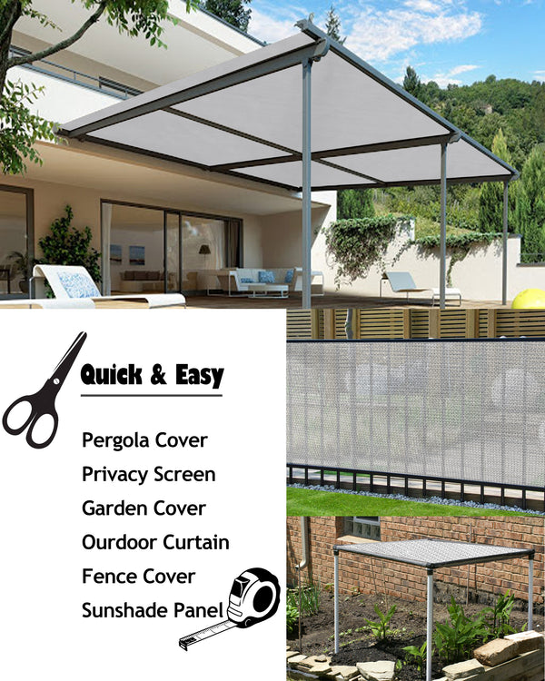 Custom Size UV Sun Block Shade Cloth - Grey (RAW MATERIAL)