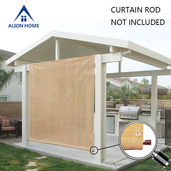 Rod Pocket Sun Shade Panel w/3 Sides Eyelets - Banha Beige *Rod Pocket on Width* *Width x Height*