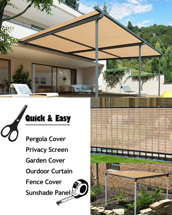 Custom Size UV Sun Block Shade Cloth - Banha Beige (RAW MATERIAL)