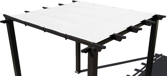 White HDPE pergola and patio shade panel with grommets