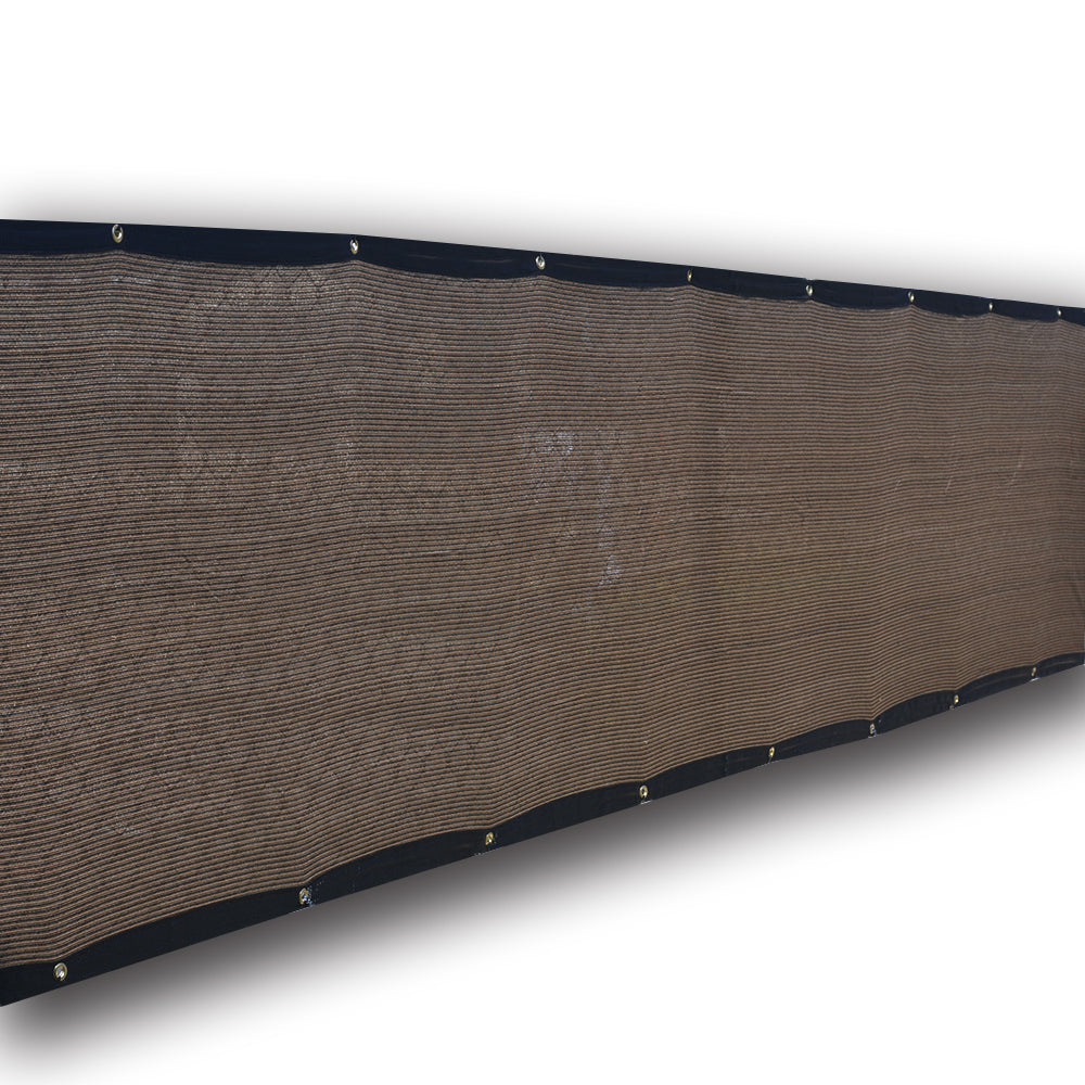 HDPE Privacy Screen with Black Trim – Custom Size, Mocha Brown