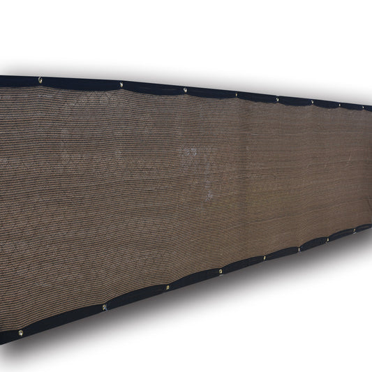 HDPE Privacy Screen with Black Trim – Custom Size, Mocha Brown