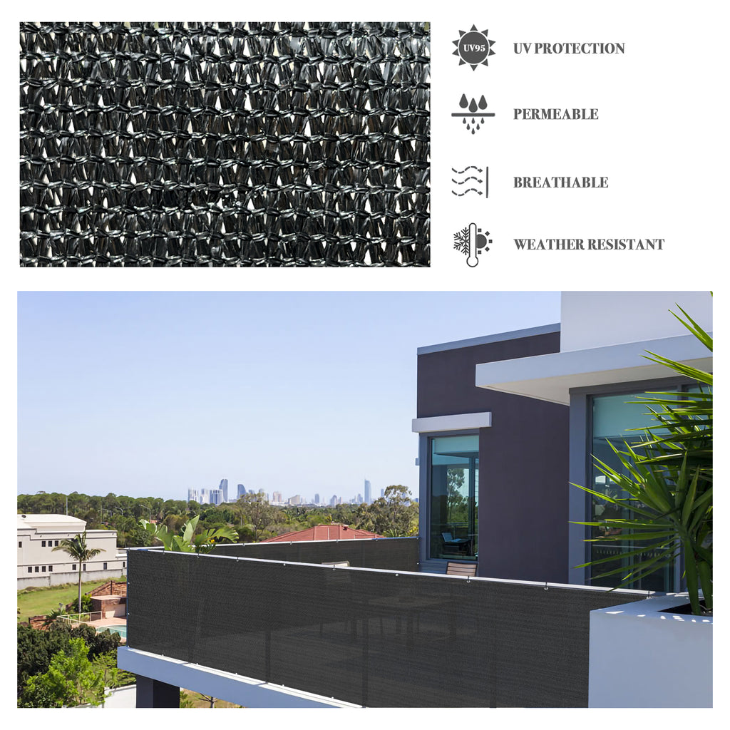 Alion Home (3ft Tall) Custom Length Privacy Screen - Black — Alion Home Inc