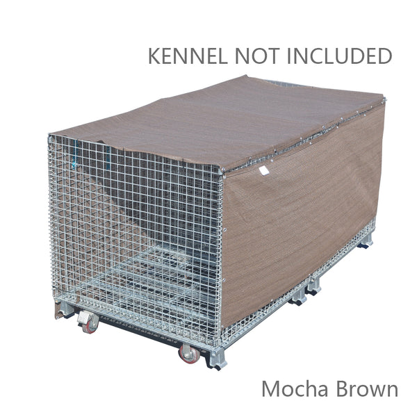 Sun Block Dog Run & Pet Kennel Shade Cover (Dog Kennel not Included) - Mocha Brown