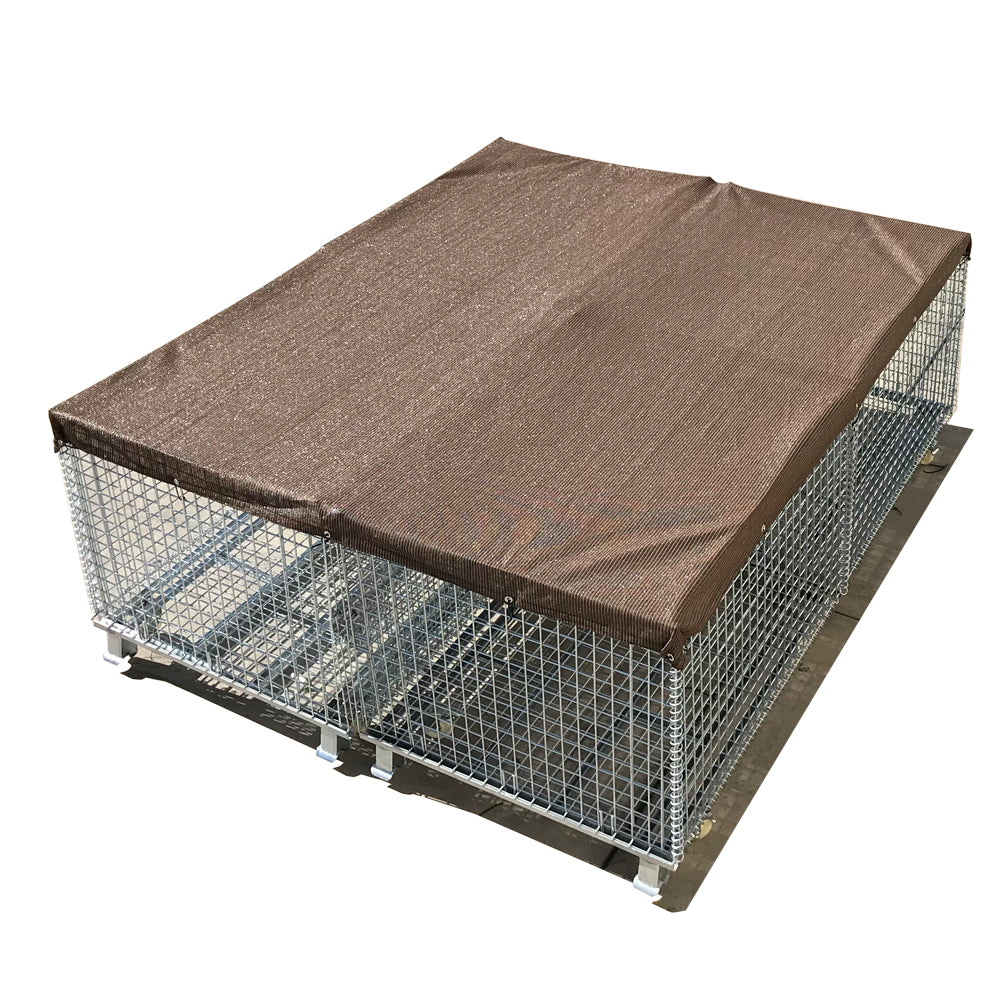Sun Block Dog Run & Pet Kennel Shade Cover (Dog Kennel not Included) - Mocha Brown