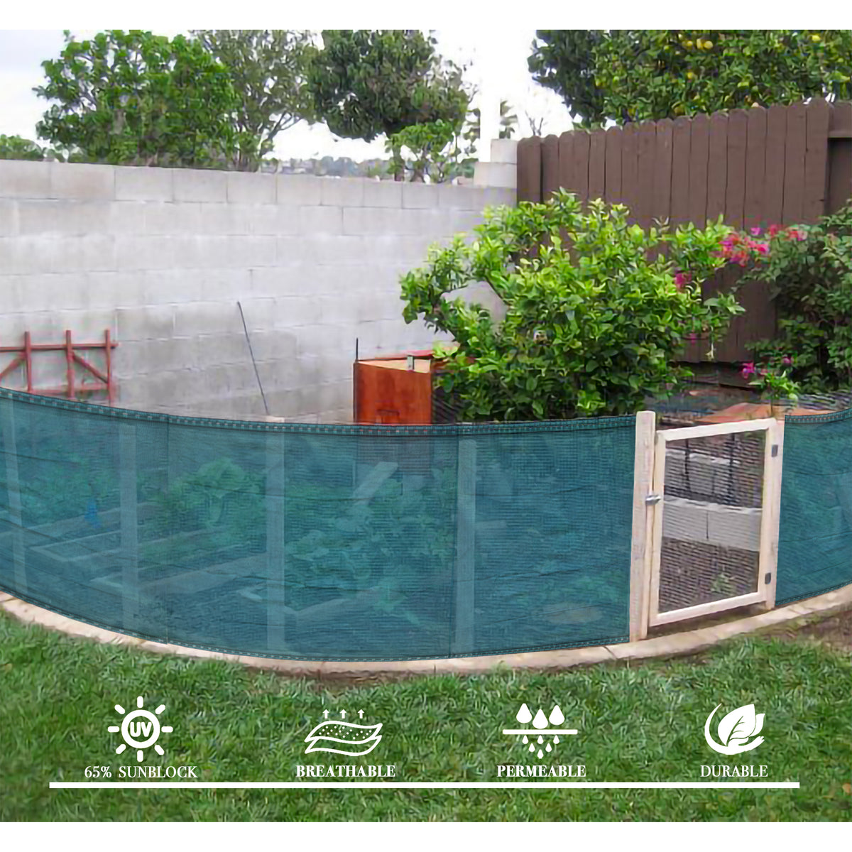 Green 65% raw-cut DIY shade cloth product detail