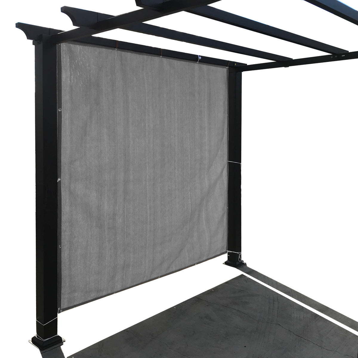 HDPE Sun Shade Privacy Panel – 4 Sides Hemmed with Grommets, Grey