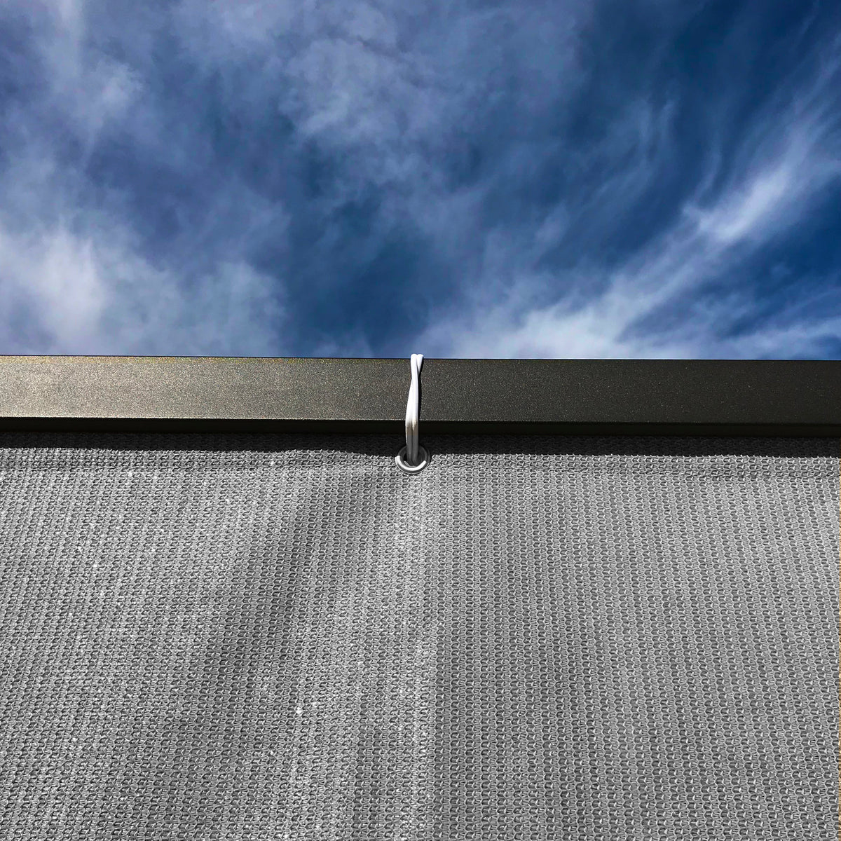 HDPE Sun Shade Privacy Panel – 4 Sides Hemmed with Grommets, Grey