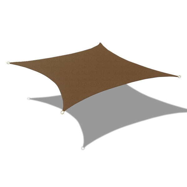 Custom Sizes Sun Shade Sail w/Stainless Steel Hardware Kit - Mocha Brown