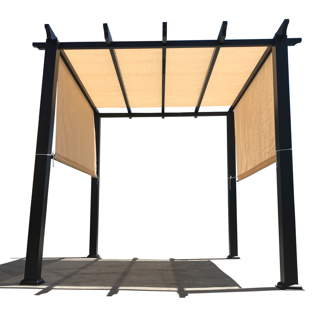 HDPE Sun Shade Rod Pocket Panel for Pergola - Banha Beige (Pergola Not Included) *Rod Pockets on the Width (Length x Width)*