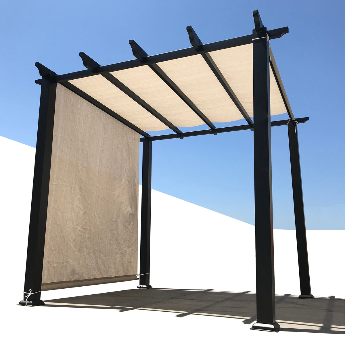 HDPE Pergola Replacement Canopy with Rod Pockets – Smoke Tan