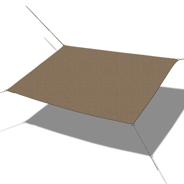 Custom Sized Straight Edge Sun Shade Sail - Mocha Brown