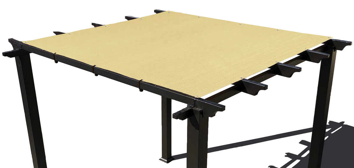 Sand HDPE pergola and patio shade panel with grommets