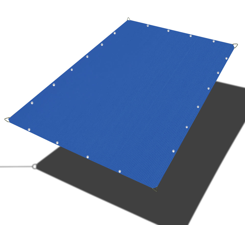 Custom Sized HDPE Straight Edge Sun Shade Sail - Blue