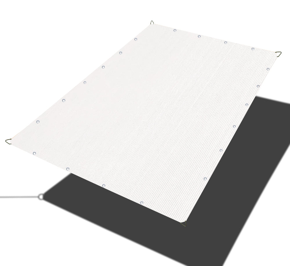 Custom Sized Straight Edge Sun Shade Sail - White
