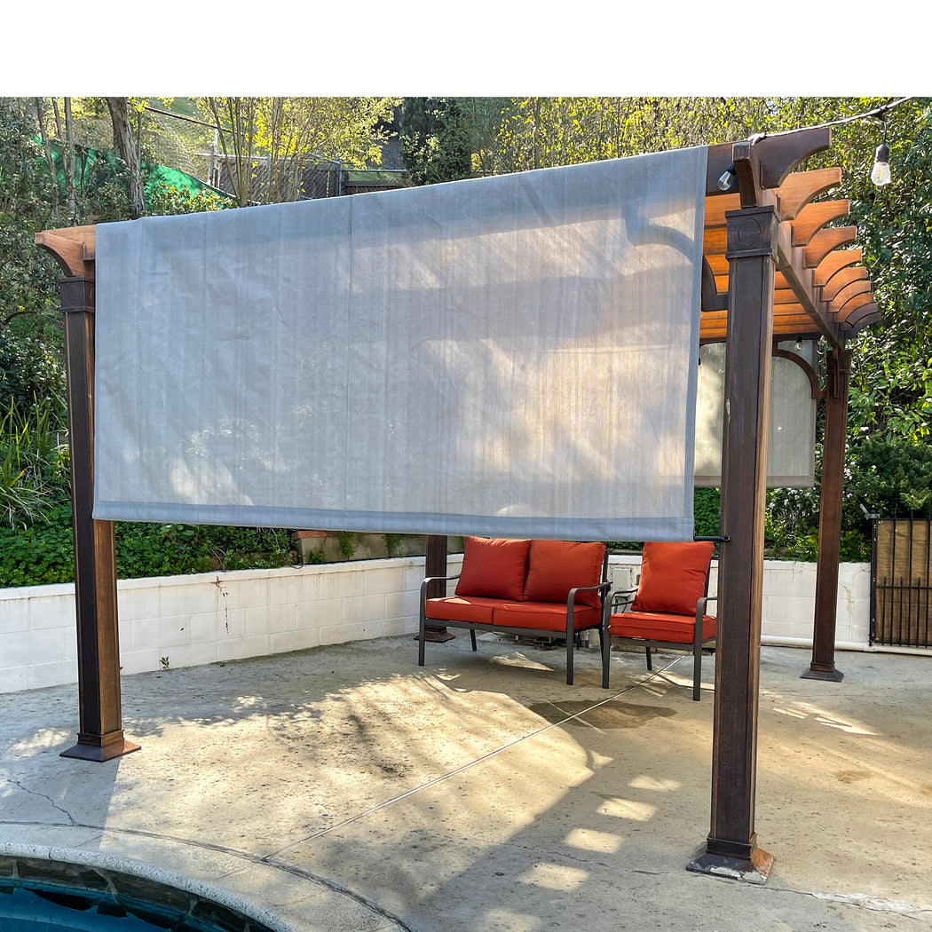 Alion Home Universal Breathable Pergola Shade Cover w/Rod Pockets (Includes Weighted Rods) - Grey