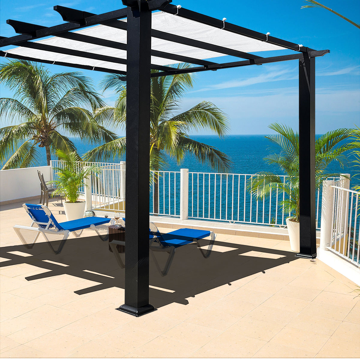 HDPE Pergola & Patio Shade Panel with Grommets – White