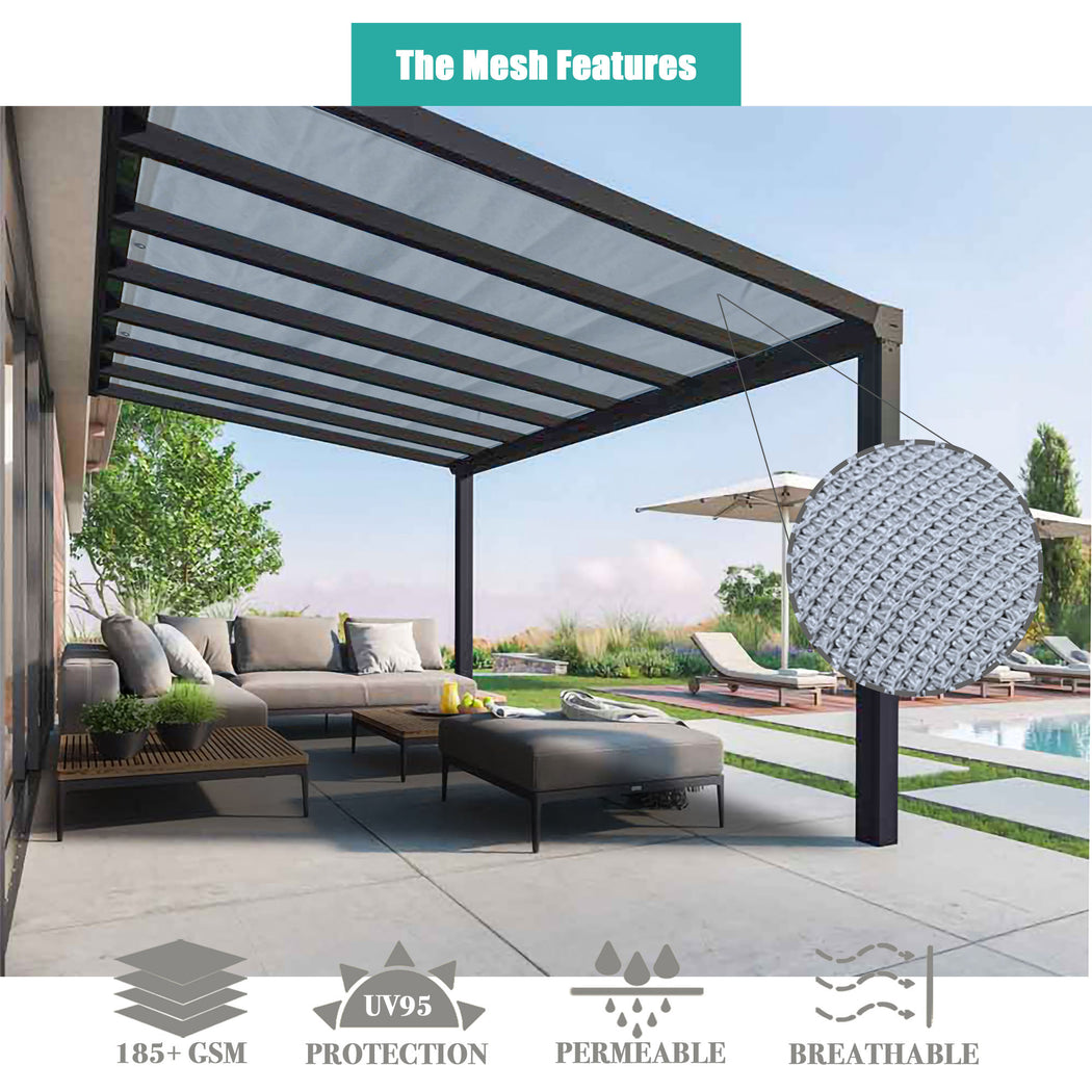 HDPE Pergola / Patio Cover Panel w/ 4 side Hems & Grommets - Grey