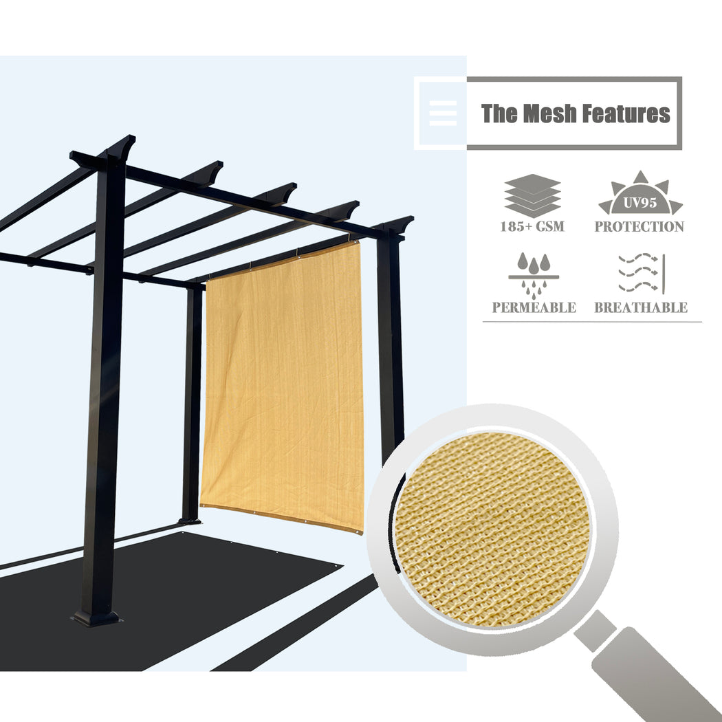 Sun Shade Panel 4 Sides Grommet - Sand