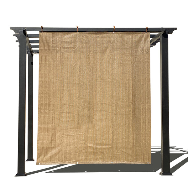 Custom Sized Sun Shade Privacy Panel (2 Sides Hemmed w/Grommets) - Walnut (Width x Height)