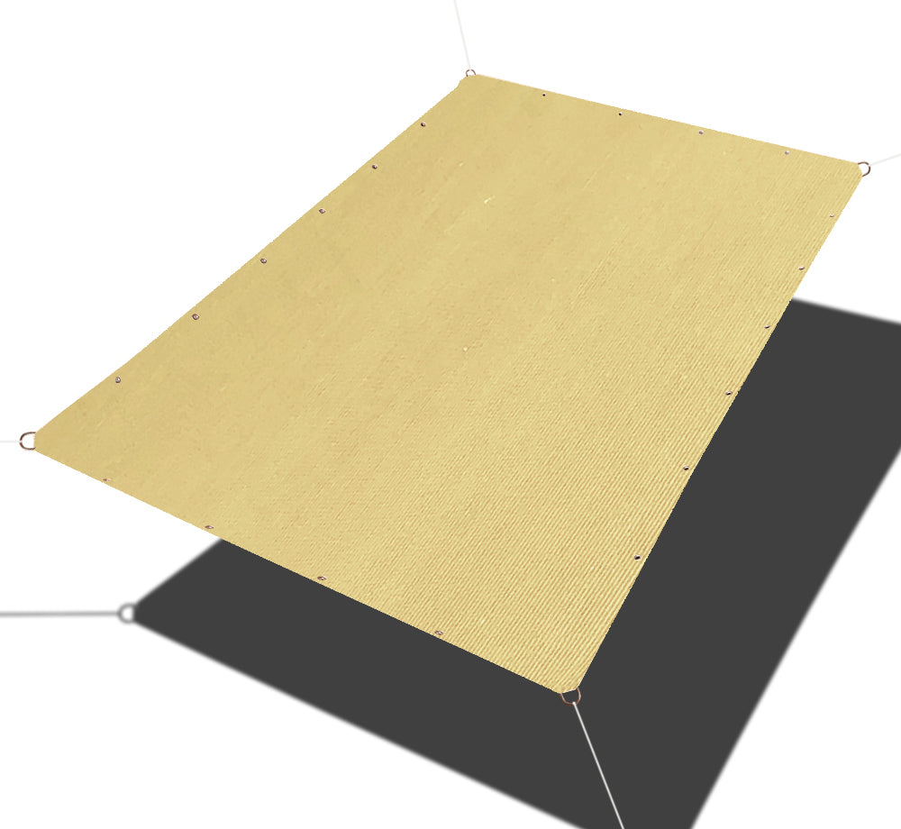 Custom Sized HDPE Straight Edge Sun Shade Sail - Sand