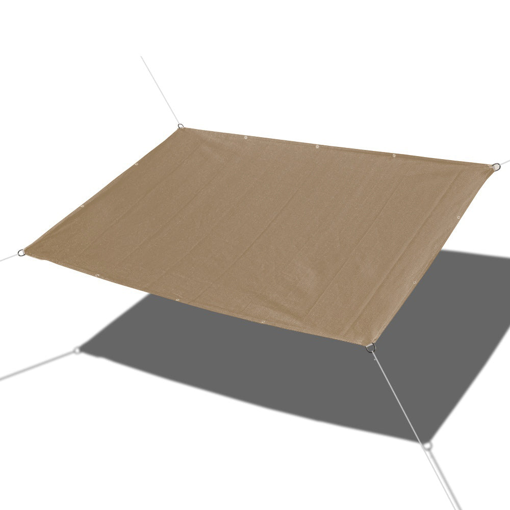 Custom Straight Edges HDPE Sun Shade Sail - Walnut