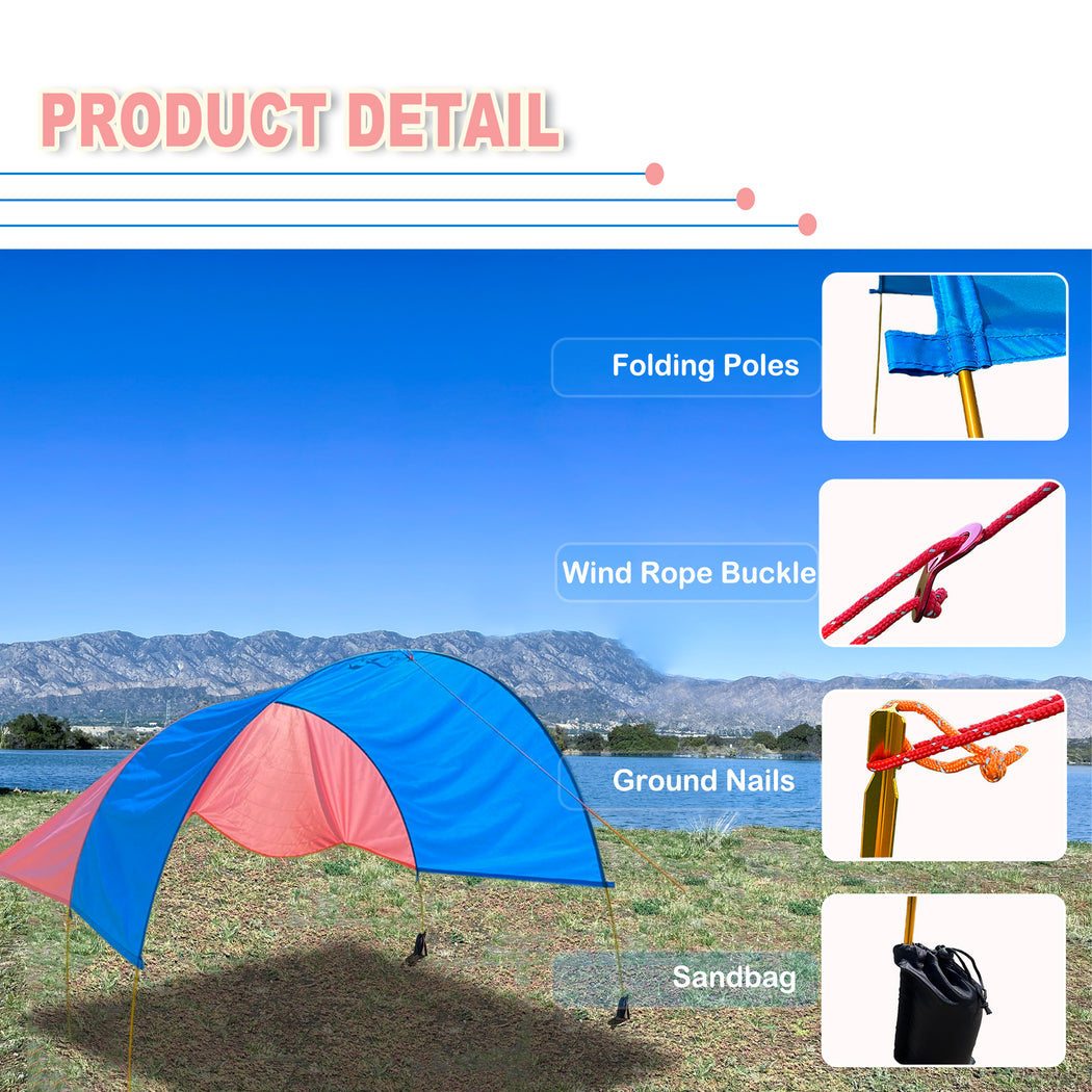 Multi-Purpose Sun Shelter - Portable Tent - Lightweight Camping Canopy in Vibrant Colors