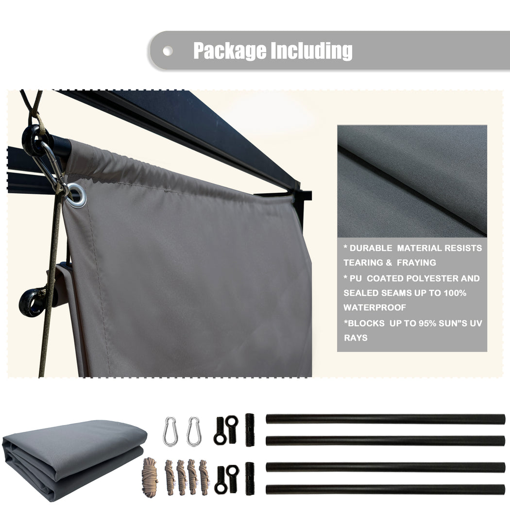 Alion Home Waterproof Outdoor No Drill Half Folding Pergola Shade - Grey